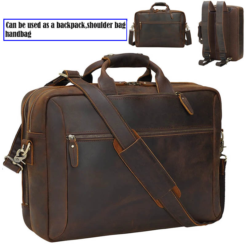 Leather Backpack Vintage - 3 Use Men Business Briefcase Vintage