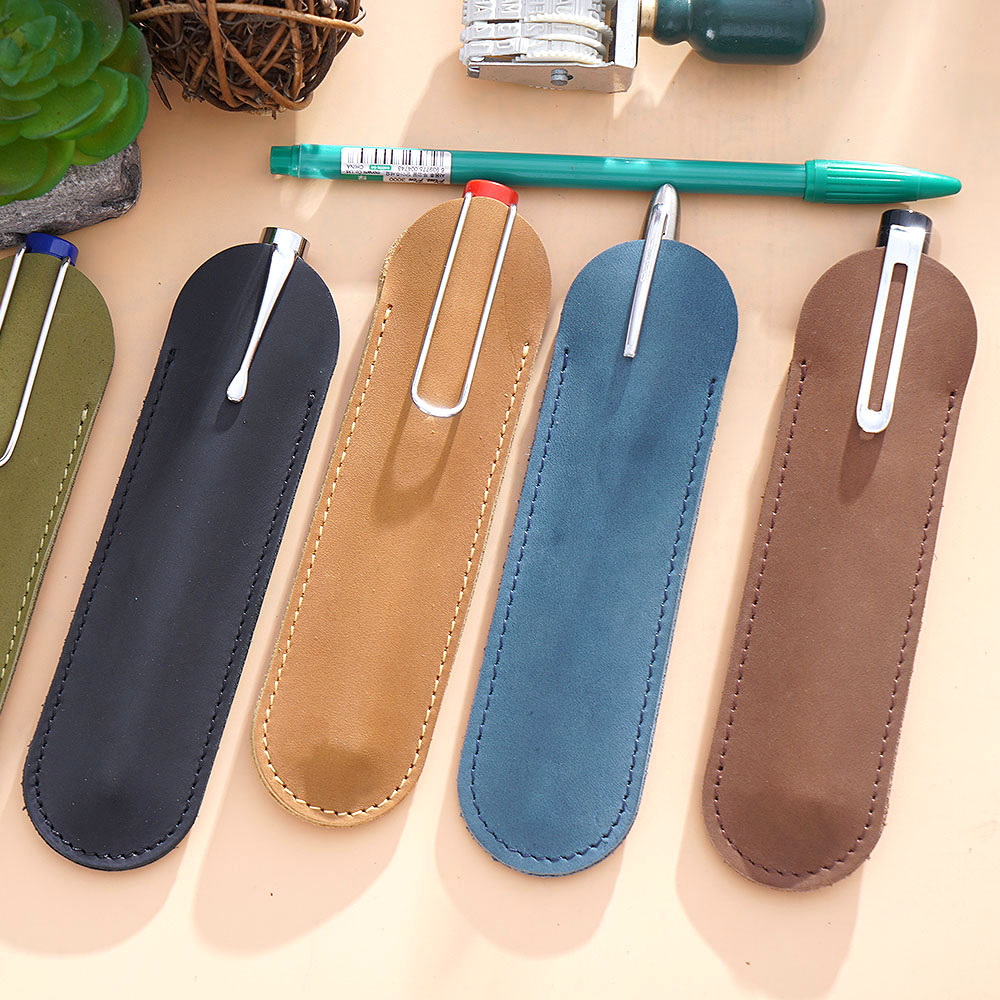 Leather Backpack Vintage - AIGUONIU Handmade Genuine Leather Pen Bag