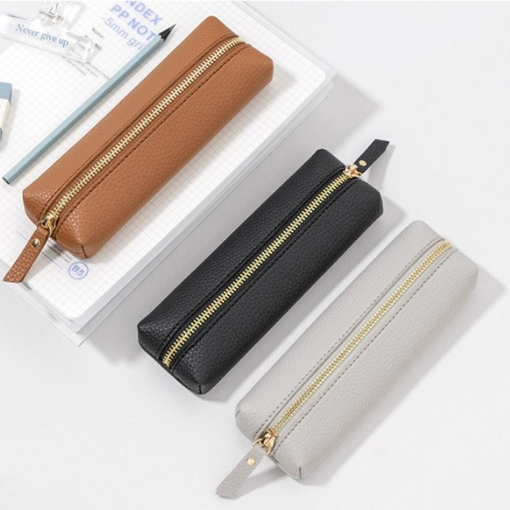 Leather Backpack Vintage - Zipper Vintage Leather Pencil Bag Protective