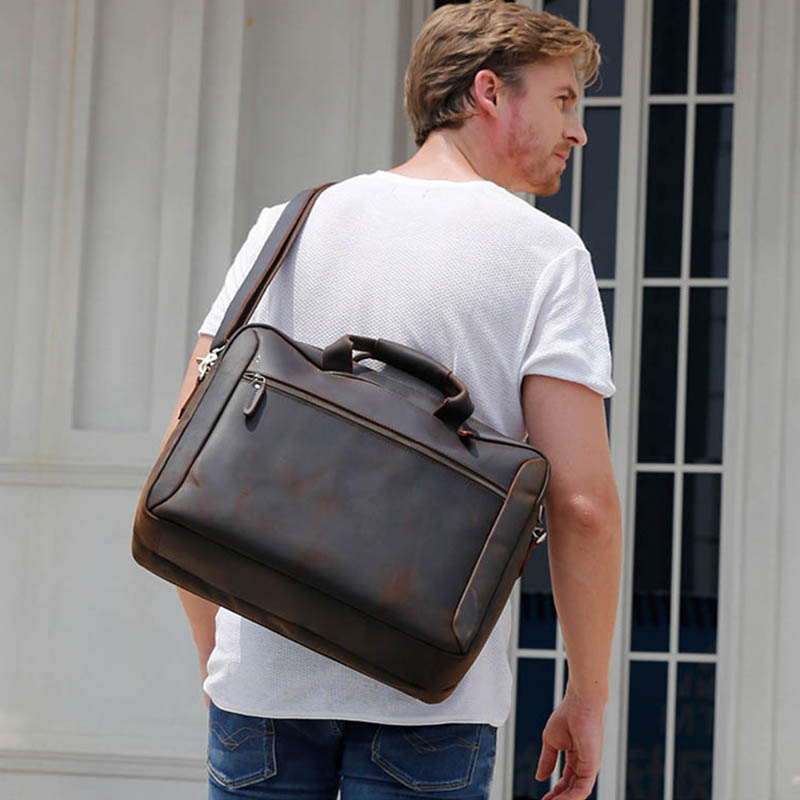 3 Use Men Business Briefcase V - Leather Backpack Vintage ulasan dan harga