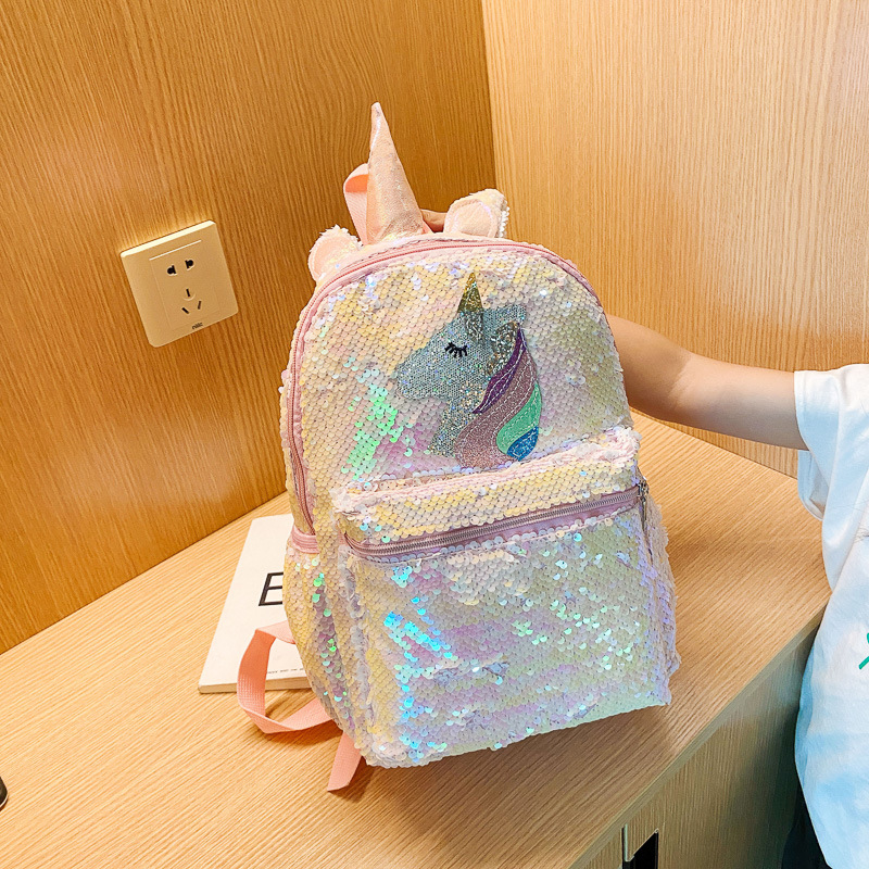 Girls Pink Unicorn Sequin Back - School Backpack Teen ulasan dan harga