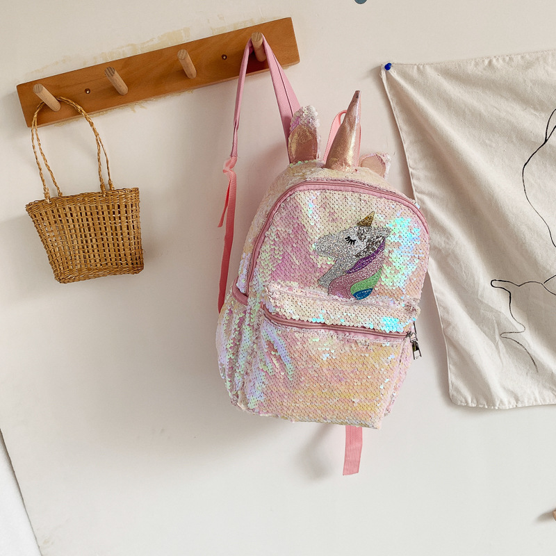 Girls Pink Unicorn Sequin Back - School Backpack Teen ulasan dan harga
