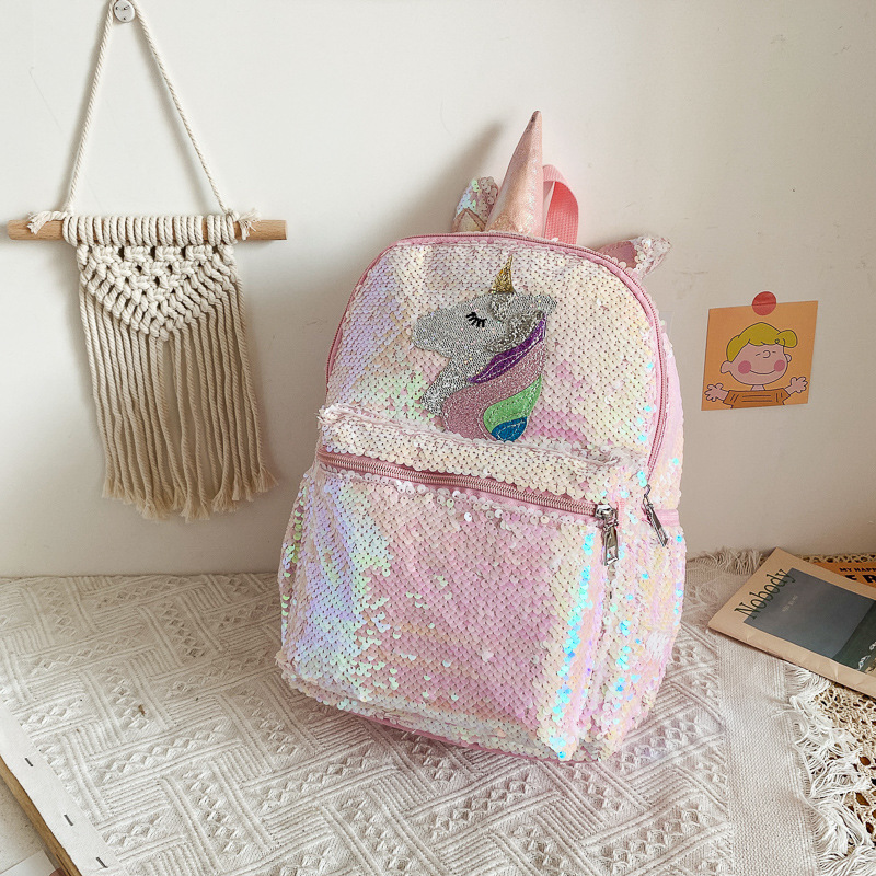 Girls Pink Unicorn Sequin Back - School Backpack Teen ulasan dan harga
